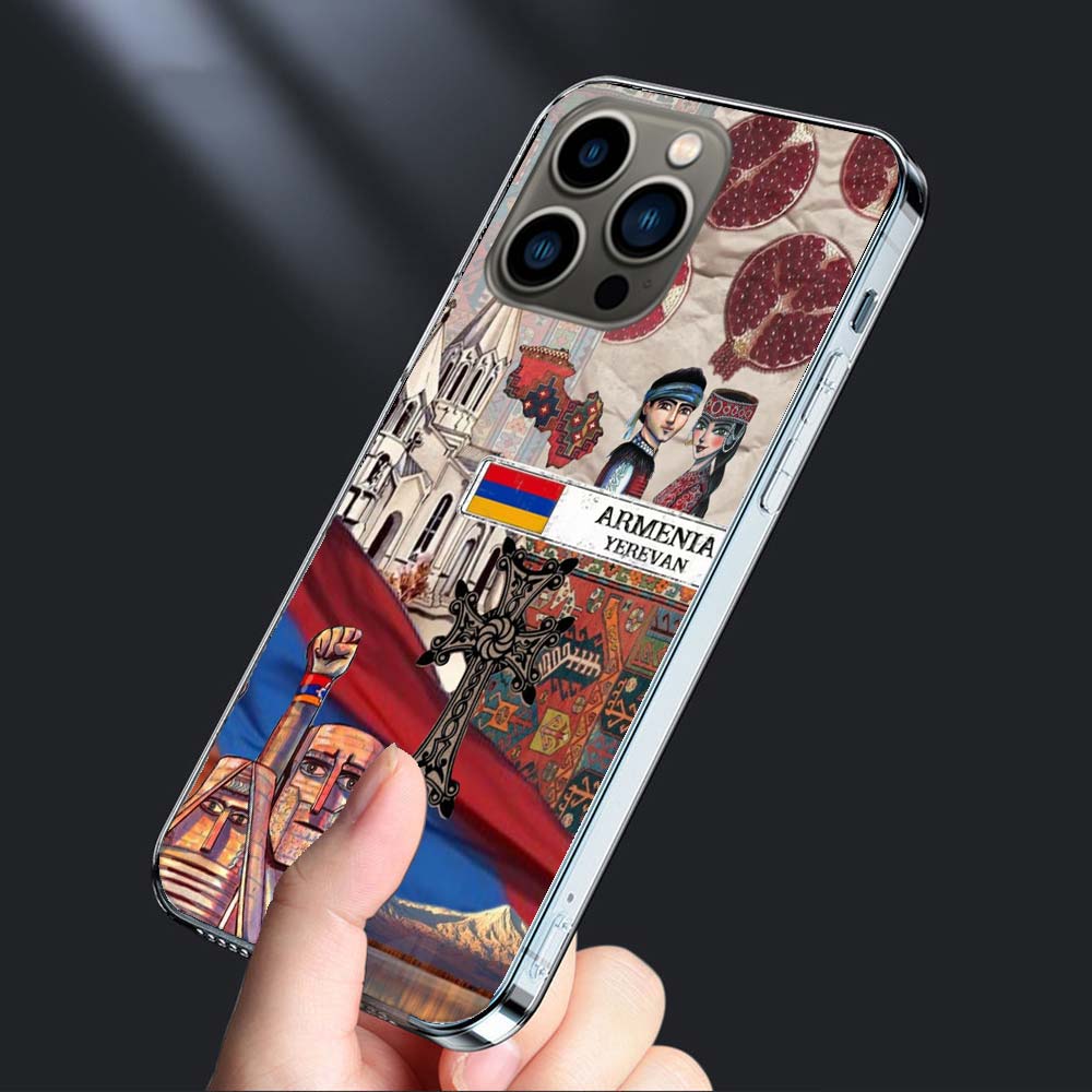 Флаг Армении Паспорт АРТ Чехол для телефона Для iPhone 16E 15 Pro 14 Plus 17E 16 17 Pro Max Air 11 12 13 Mini Ударопрочный Capa Милый C