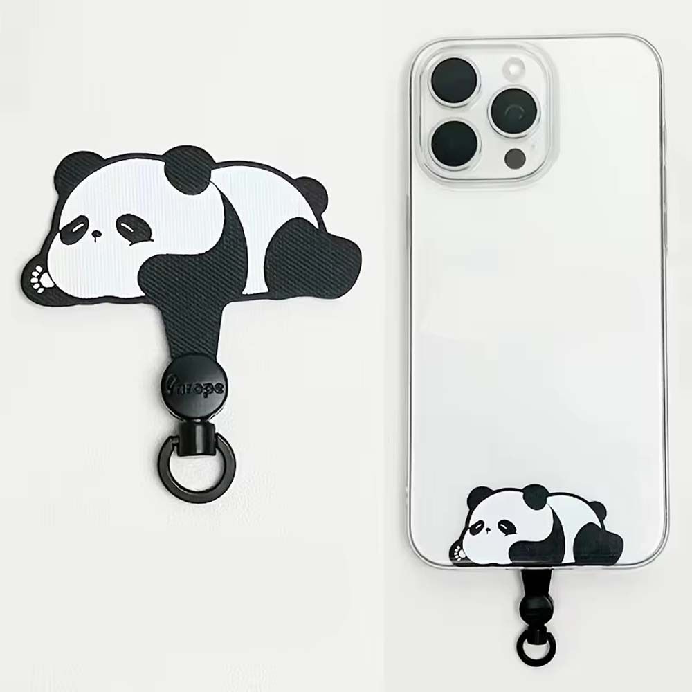 Safety Connecter Phone Tether Tab Cartoon Panda Cellphone Lanyard Patch  Hanging Rope
