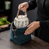Creative Travel Portable Tea Pot Storage Bag Thickened Solid Color Japanese Tea Cozies Storage Bag Tea Set Accessories LF394