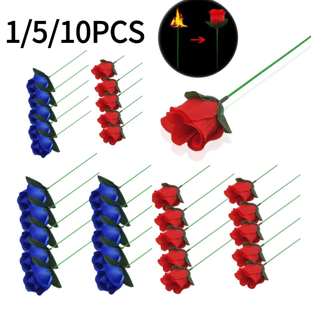 5/10 шт. Профессиональные реквизиты для иллюзий Мага, Палочка-Факел, Превращающаяся в Цветок-Факел, Превращающаяся в Розу-Огонь, Магический Трюк, Гиммик, Появляющийся Цветок из Пламени