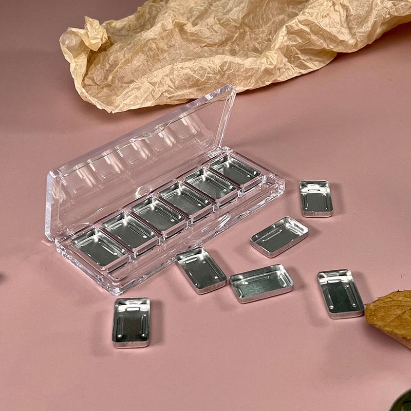 6 Grids Blusher Cosmetics Case Holder Refillable Palette Empty Eyeshadow Dish Makeup Palette Diy Tool Facelift Plate