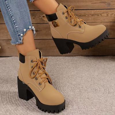 Женские ботинки Мартин на высоком толстом каблуке из мягкой кожи, большие матовые черные ботинки 2025 осень-зима, новая толстая подошва, водонепроницаемый велюр