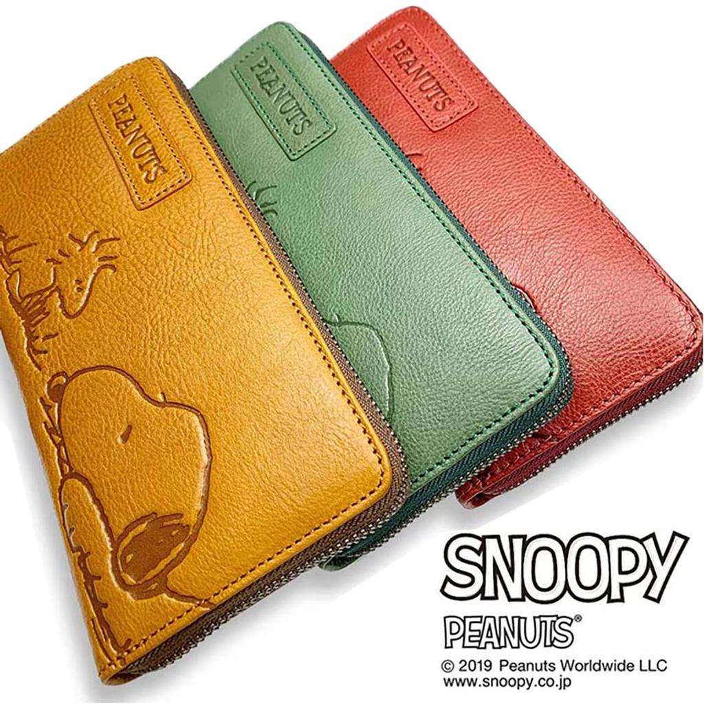 PEANUTS SNOOPY Круглый кошелек-клатч, Верблюжий, 73053, Коровья кожа, Итальянская кожа, Унисекс (Верблюд)