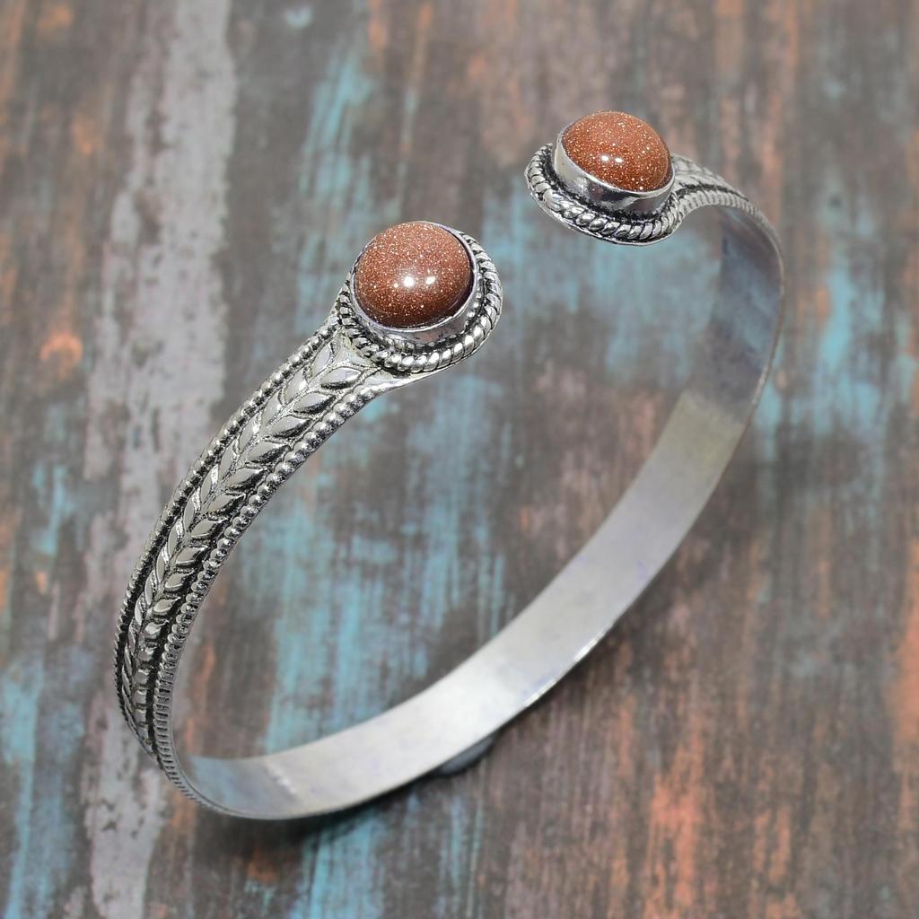 Ювелирный браслет из стерлингового серебра 925 пробы с красным солнечным камнем ручной работы, регулируемый браслет