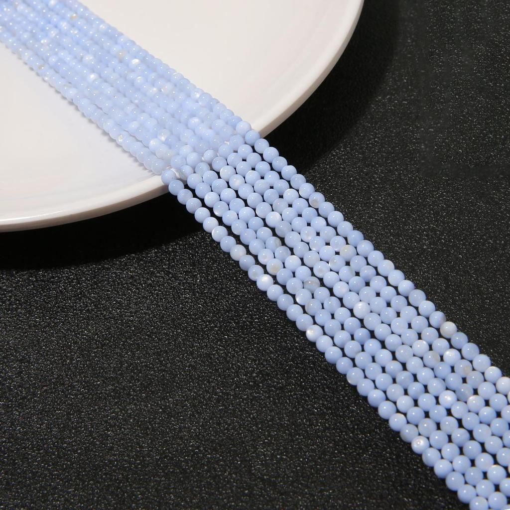 Круглые бусины из ракушки пресной воды 3 мм для изготовления ювелирных изделий DIY браслет Necalace цепочка для телефона