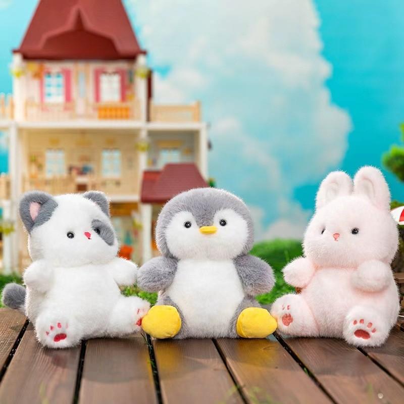 Плюшевая игрушка Пингвин Медведь Кролик из коротковорсовой мягкой ткани для детей и коллекционеров