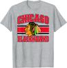 Официально лицензированная серая футболка Chicago Blackhawks в полоску