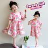 Short sleeved dress for girls, summer new style, thin floral dress for baby girls, summer dress, children's princess dress