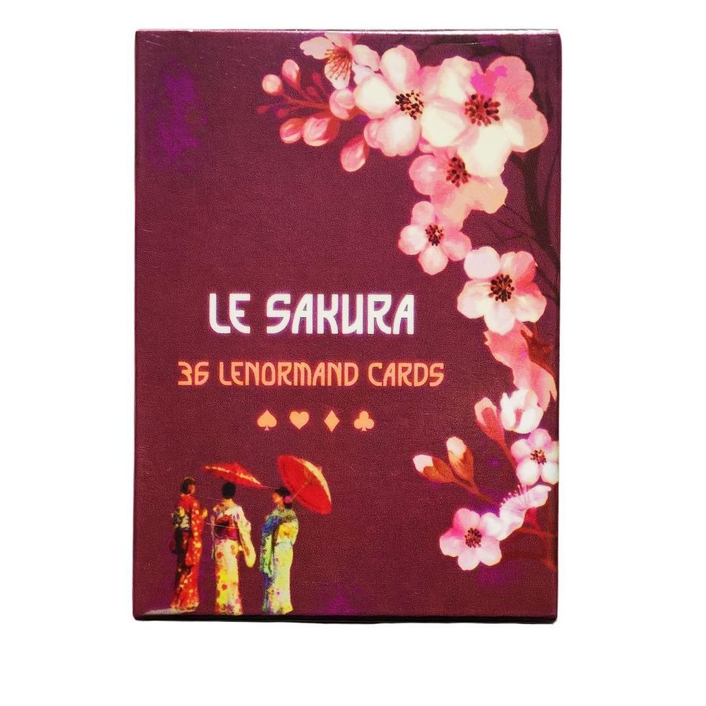 Le Sakura Lenormand Cards - 36 Card Deck with Keywords - Japanese Cherry Blossom Themed Oracle Cards 9*6cm