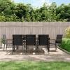VidaXL Garden Dining Set 9 Pcs Black Textilene and Steel 3187048