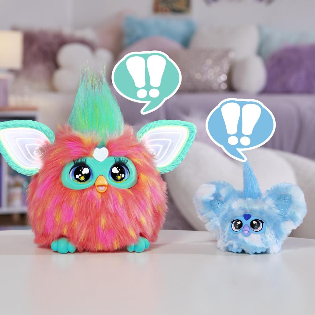 Hasbro Furby Furblets Snowway Зимняя модель Мини-друг, Более 45 звуков, Только язык Furby, Питание от батареек, Мягкая игрушка, Возраст 6+, Разноцветный, G0398, Оригинал