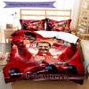 3pcs Custom Name Cartoon Michael Schumacher Bedding Set Duvet Cover Closure Includes 1 Duvet Cover & 2 Pillowcases for All Seasons Bedroom Decor