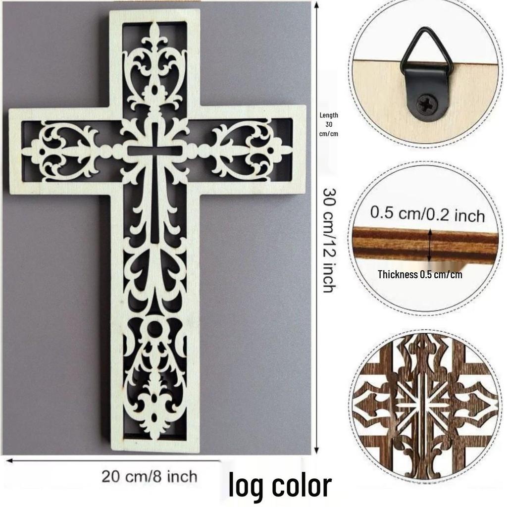 Wooden Cross Pendant: Creative Carved Prayer Ornament