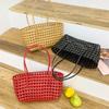 New Personalized Handbag Women's Hollow Woven Vegetable Basket Bag Seaside Vacation Beach Bag Fashion Shoulder Bag