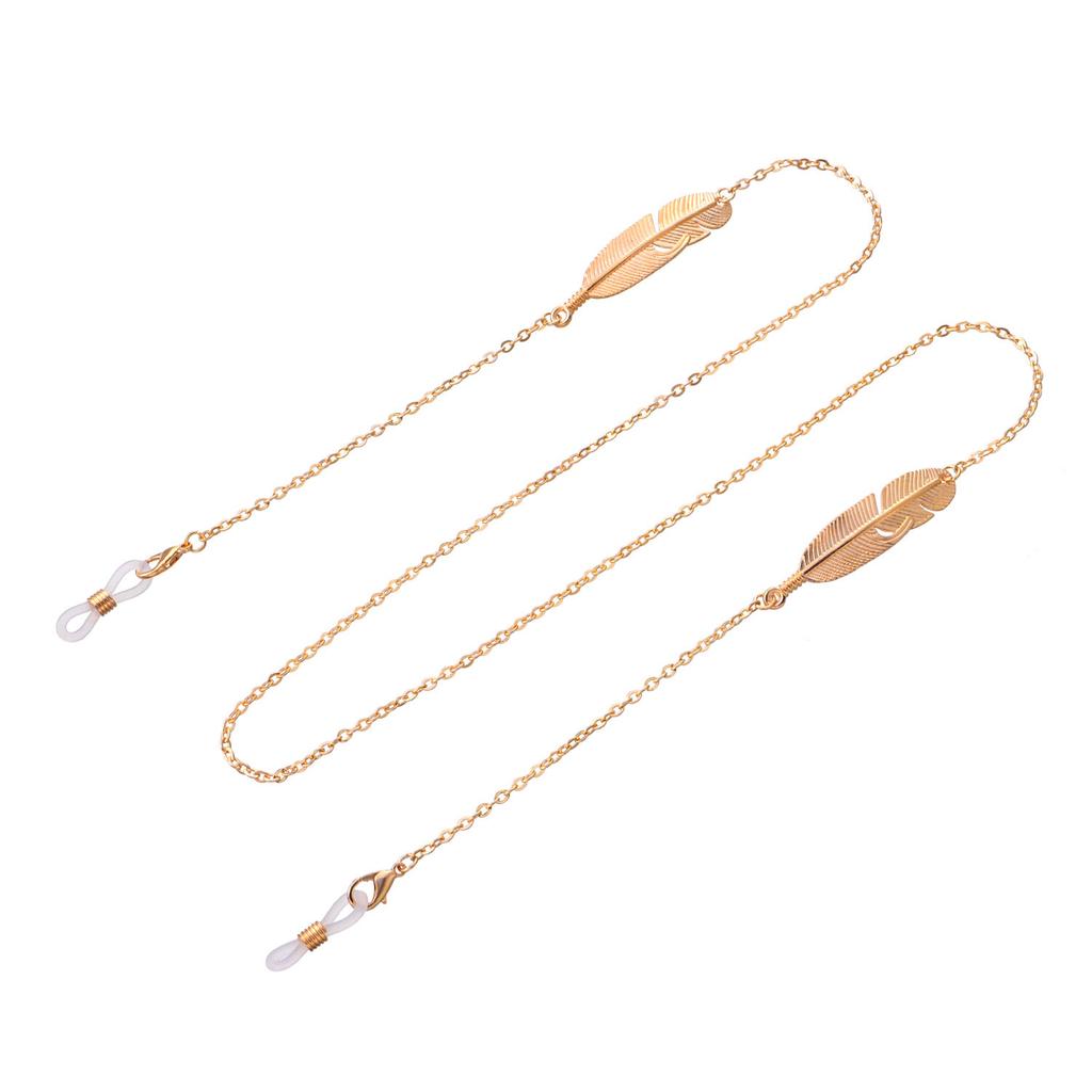 Zinc Alloy Feather Disc Eyeglasses Chains Sunglasses Retainer Strap Holder for Women Accessories