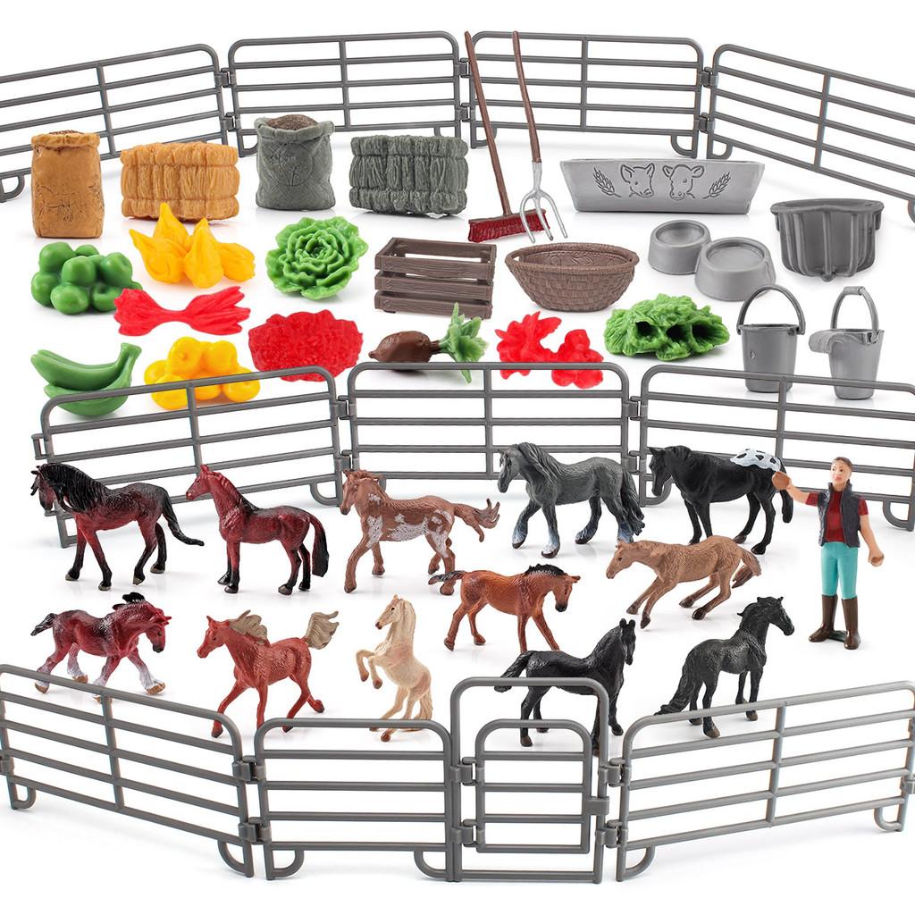 Farm Scene Animal Models Set Pvc Farm Animal And Vegetables Figure Toy For Kids Play And Decoration