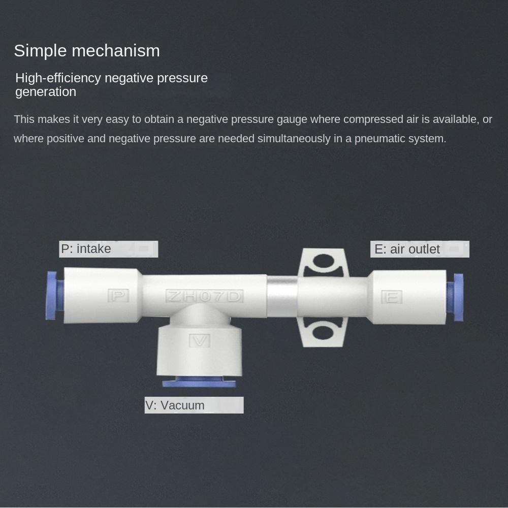 Алюминиевый ZH05DS-06-06-06 Вакуумный генератор Синяя трубка Вентури Push in On Air Vacuum Ejector Worker