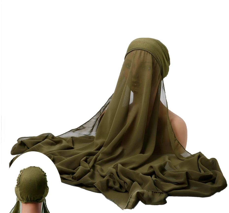 Рамадан Готовые Хиджабы Шифоновый Хиджаб Шарф с Джерси Шапочками Боннет Дизайн Бренда Мусульманский Шарф Женский Исламский Подхиджаб Хиджабы
