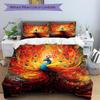 3pcs Peacock Feather Artwork Duvet Cover Set, 1 Duvet Cover + 2 Pillowcases (No Insert), High-Definition Print, Home & Dorm yy251123049