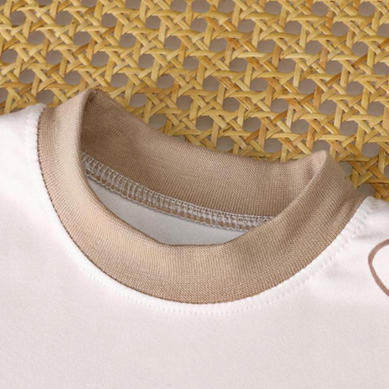 2 шт./компл. Детские осенние теплые пижамные комплекты для малышей, мальчиков и девочек, милые мультяшные топы-футболки с длинным рукавом + брюки, повседневная одежда для сна, нижнее белье