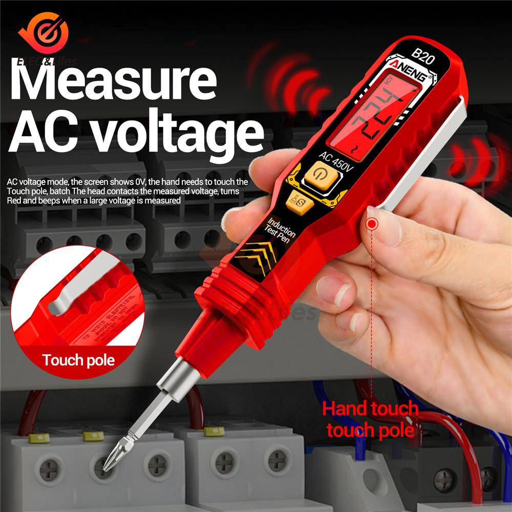 ANENG B11 Digital Voltage Tester Dual-Color LCD Display Features NCV Detection Continuity Check and Live Wire Identification