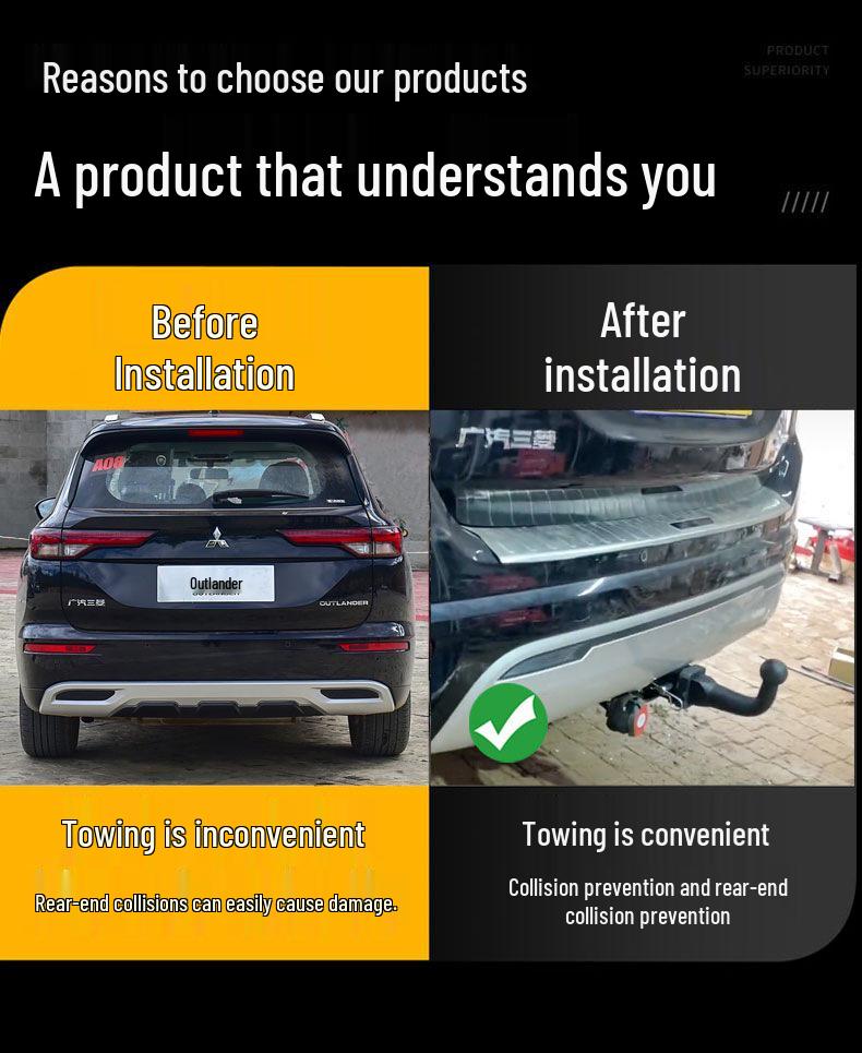 Утолщенный задний бампер Mitsubishi Outlander Крюк-сцепное устройство для буксировки автодома/яхты