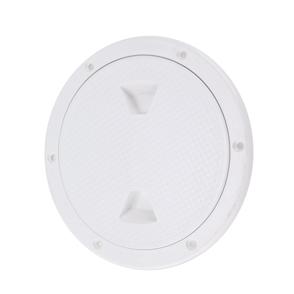 6in Deck Plate Hatch Cover Round White NonSlip Surface Separate Design PreDrilled Holes