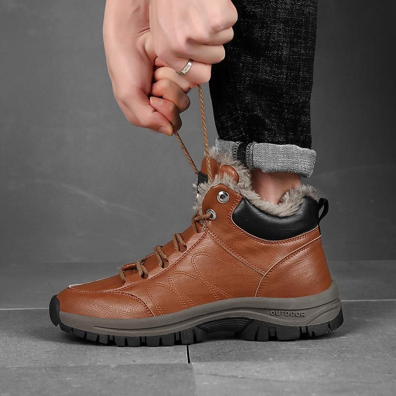 Новые большие размеры простые и модные мужские хлопковые ботинки с хлопковым термобельем хлопковые туфли на платформе мужские повседневные ботинки зимние ботинки