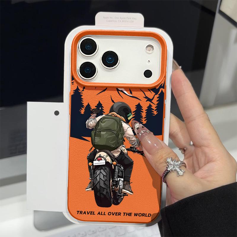 Чехол с принтом «Горные волны» для iPhone 17 18 Pro Max Силиконовая крышка с текстурой кожи для iPhone 16 15 14 13 Pro Max 16E 17E