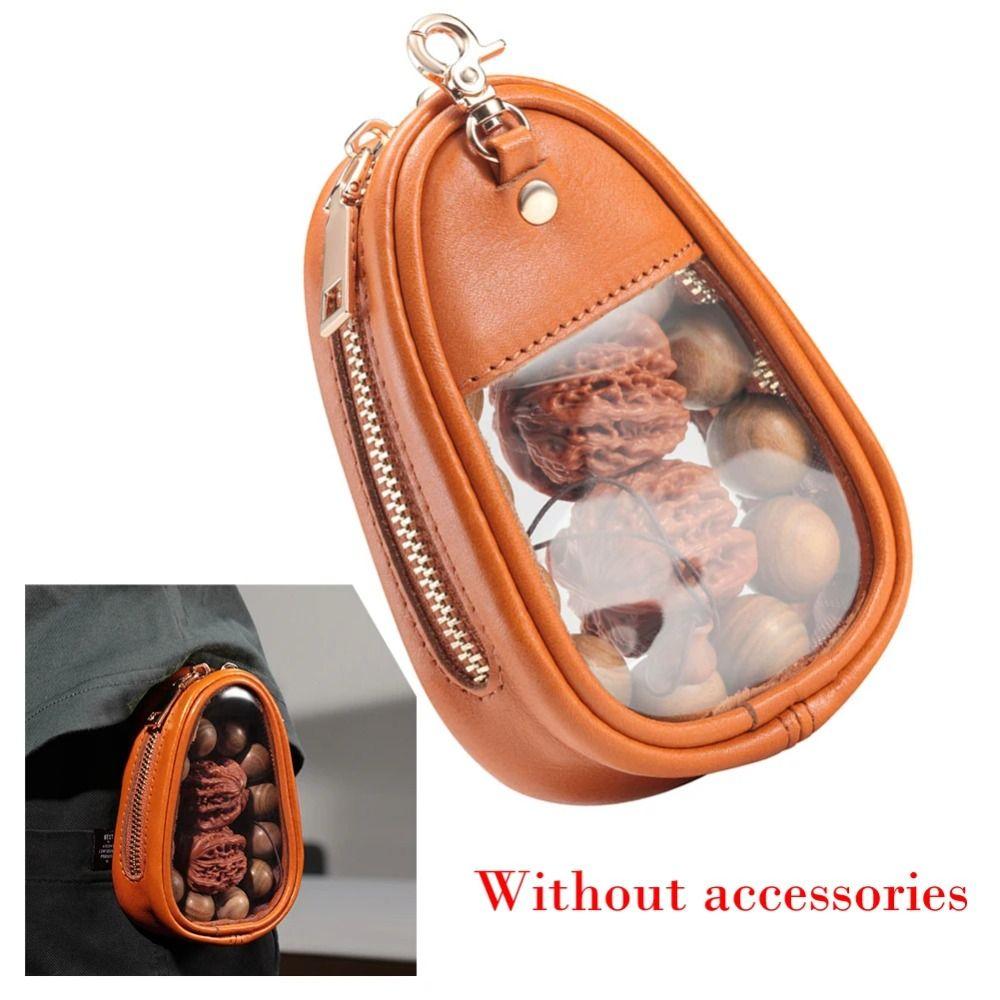 Leather Material Portable Jewelry Bag Retro Style Stylish Storage Jewelry Organizer Bag Organizer Function Transparent Design