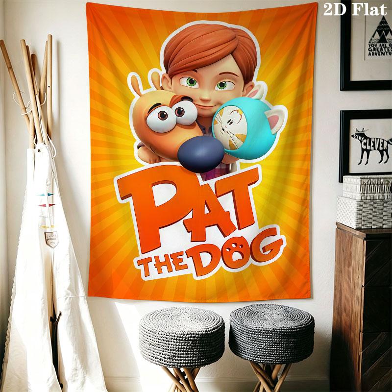 Pat the Dog Wall Hanging Printed Fabric Blanket Decorative Tapestries for Bedroom Living Room Home Decor