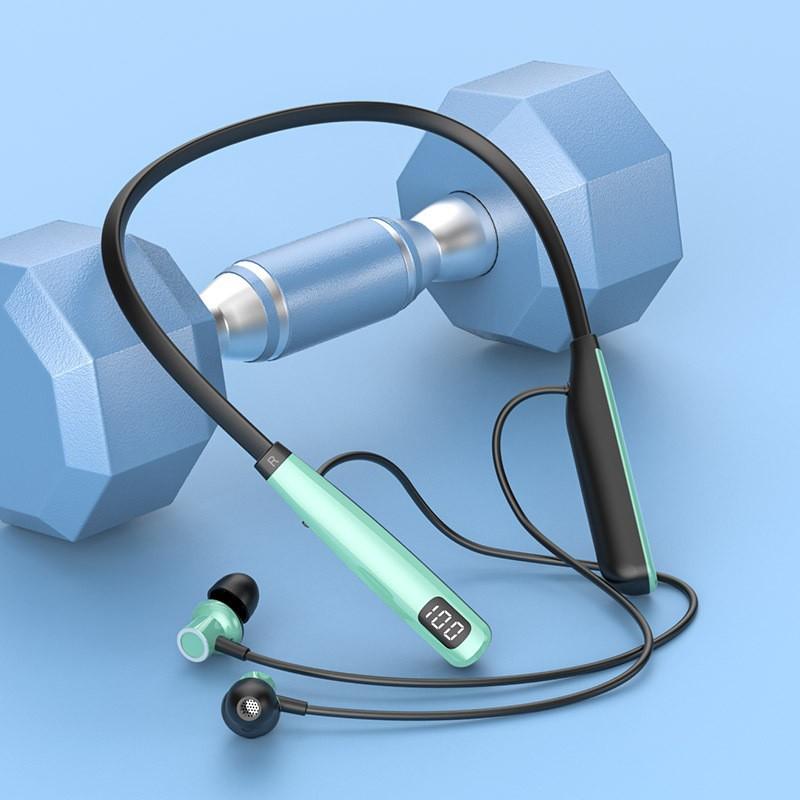 Беспроводная Bluetooth-гарнитура для шеи, висящая на шее, бег, сверхвысокая выносливость, шумоподавление, цифровой дисплей