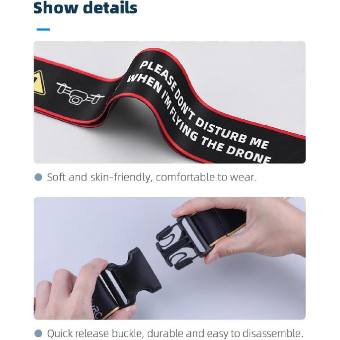 Neck Lanyard with Metal Clip Compatible with DJI FPV Remote Controller 3/2, Nylon Braided Shoulder Neck Lanyard Strap with Flight Safety Warning