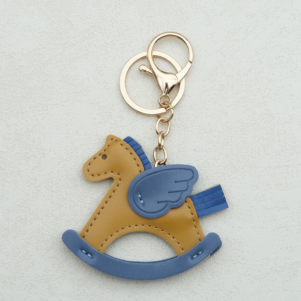 Women's Bag Charm Decoration Bag Pendant Cartoon Rocking Wooden Horse Women's Leather Bag Charm Key Chain Cute Bag Accessories Gifts