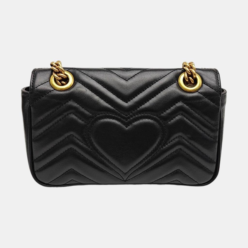 [Pre-Owned] Gucci GG Marmont Matelassé Mini Bag 'Black' - Excellent #1B5YDKZ
