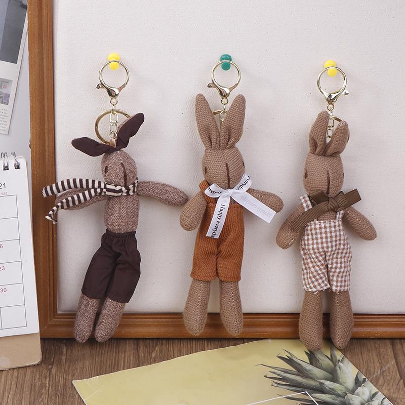 Подвеска с мультяшным брелоком для детей, тканевый брелок в корейском стиле, сумка-подвеска, украшение в виде леди-кролика, брелки для девочек, автомобильные аксессуары