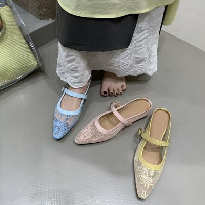 Новая сетчатая кружевная сумка, головные полушлепанцы, женская летняя обувь, полуботинки, прохладные шлепанцы