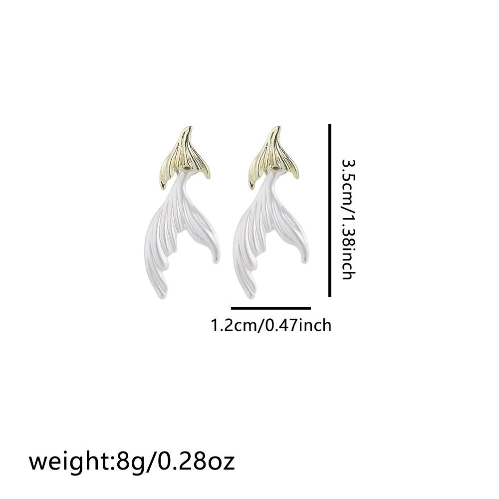 Mermaid Tail Earrings for Women Elegant Fish Tail Stud Earrings Unique Design Slimming Ear Jewelry