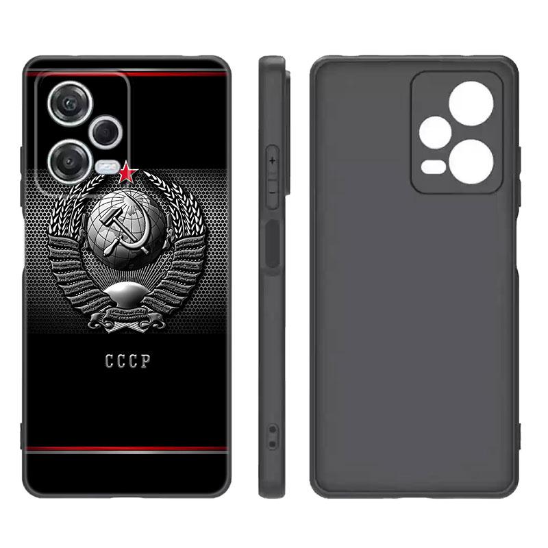 Черный силиконовый чехол для телефона с изображением флага СССР для Xiaomi Redmi Note 9 10 11 11S 11T 12 13 Pro 5G Plus 9S 10S 12S