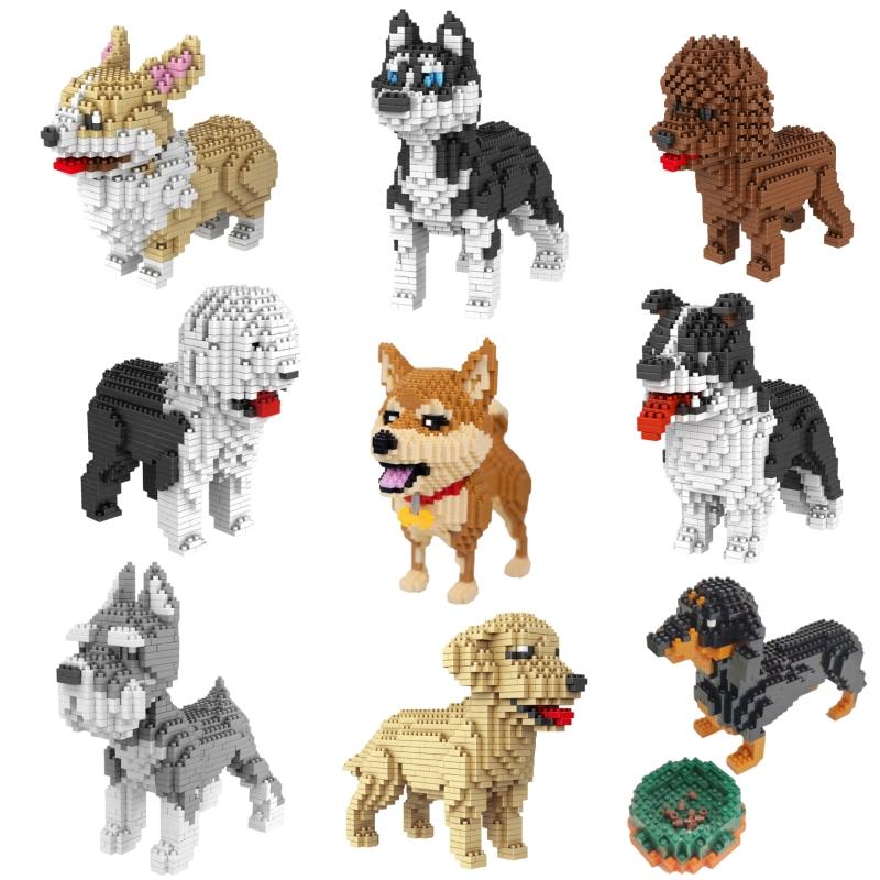 Collie Puppy Shaped Building Blocks, DIY Model Set for Entertaining and Educational Construction Toy, Ideal for Pet Enthusiasts