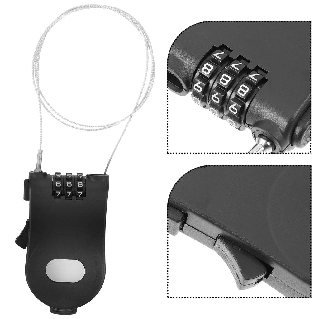 Retractable Wire Rope Password Lock Combination Coded Locker Outdoor Keyed Padlock Snowboard Lock Anti-Theft Lock 4