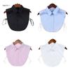 Women Fake Collar Adjustable Soft Cotton Half Shirts False Collar Solid Color Detachable Faux Collar Choker Tie Collar