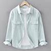 Striped Long-sleeved Shirt Men's Spring Commuting Work Clothes Loose Cotton Shirt Casual Trendy Jacket