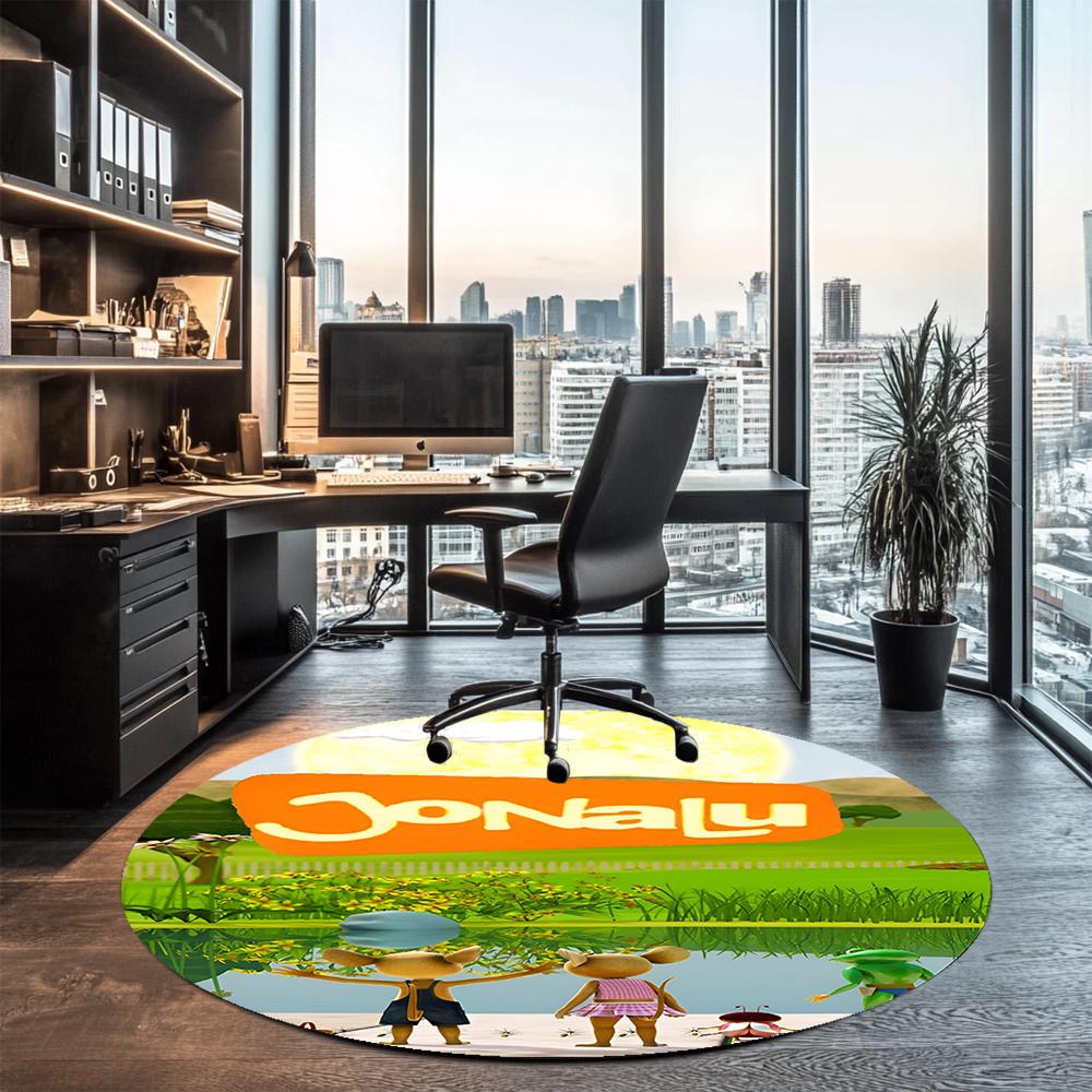 JoNaLu Printed Round Rug Carpet Chair Rug Area Rug Entryway Doormats,for Office Chair Living Room Bedroom Kitchen Room.