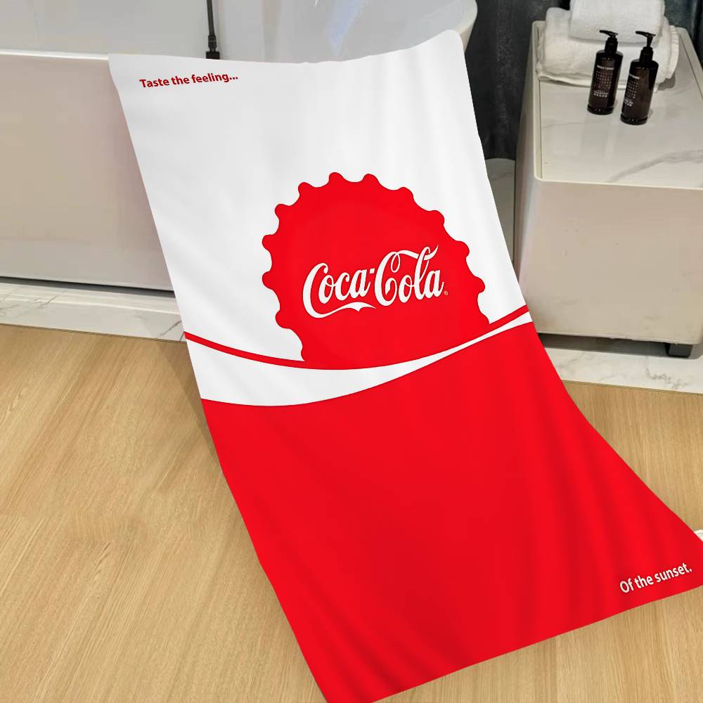 Логотип C-COCA C-COLAS Аниме Пляжное Полотенце для плавания Мягкое Впитывающее Мочалка Детские Подарки Для детей Путешествия Кемпинг Спортзал