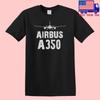 Airbus A350 Авиакомпании Мужская Черная Размер S-5XL