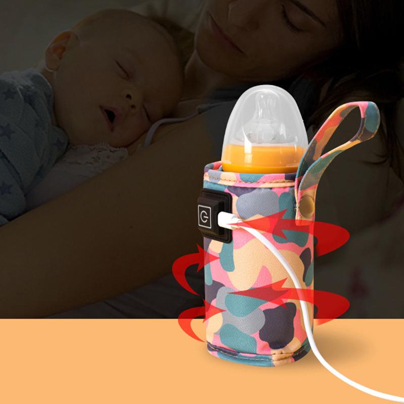 Usb Portable Water Bottle Warmer Homothermal Baby Milk Warmer 40-60 Degree Baby Bottle Insulation Cover Vehicle-Mounted