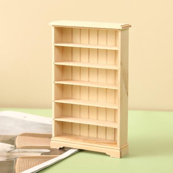 Кукольный мини-книжный шкаф, полка, масштаб 1/12, белая современная мебель для гостиной, кукольный дом, библиотека, офис, декор, миниатюрная деревянная витрина