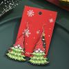 Christmas Fashion Earrings Wood Printed Stud Earrings Santa Ear Hooks Christmas Tree Earrings
