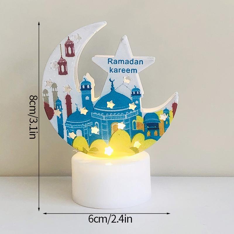Ид Рамадан свеча светодиодный ночник Ид мусульманская вечеринка Декор аксессуары мусульманский фестиваль вечеринка декор Луна лампа Рамадан Декор